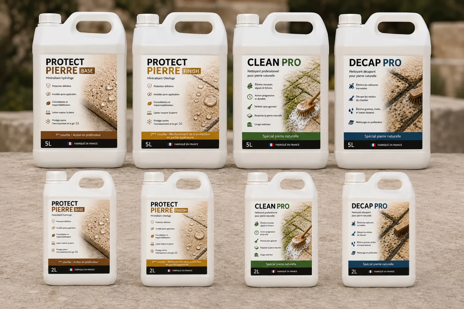 Gamme MINERAL ART & STONE — Produits de traitement et d'entretien pierre naturelle
