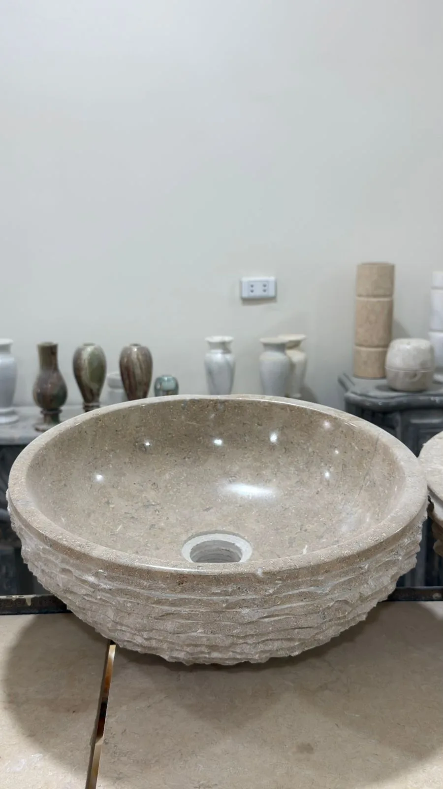 Lavabo Vasque en Pierre Aurelia Greige