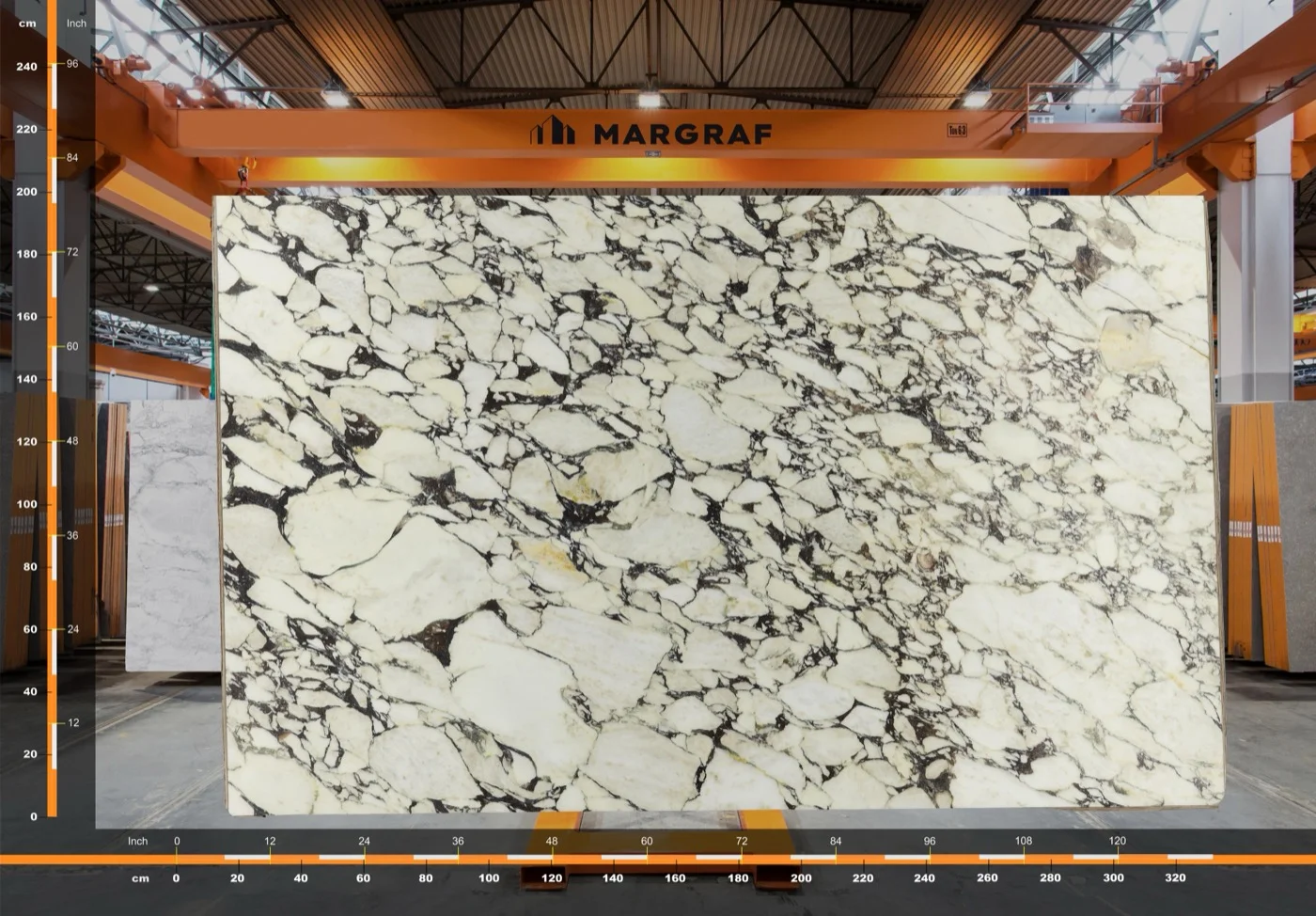 Tranche brute de marbre Calacatta Viola