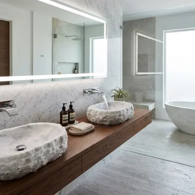Vasque en Marbre Blanc Éclatée